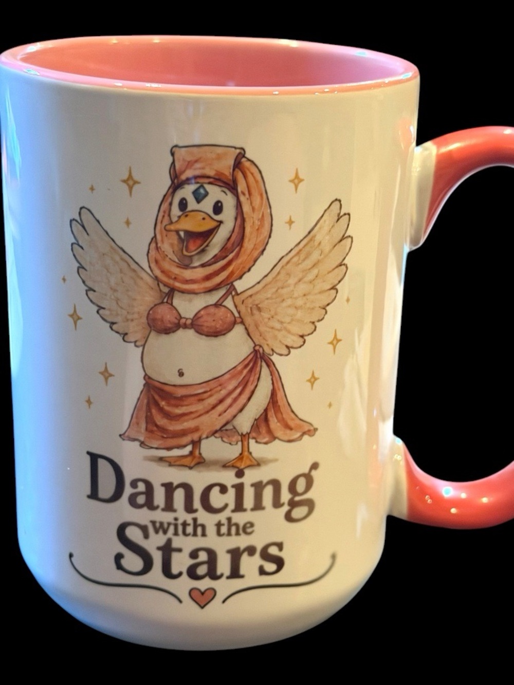 Dancing with the Stars Pink Accent Ceramic Bird Mug - Brand: